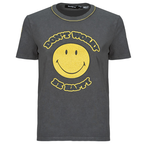 Textil Ženy Trička s krátkým rukávem Desigual TS_MORE SMILEY Šedá