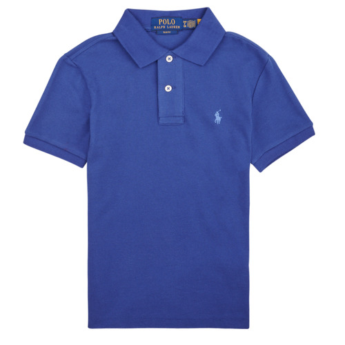 Textil Chlapecké Polo s krátkými rukávy Polo Ralph Lauren SLIM POLO-TOPS-KNIT Modrá