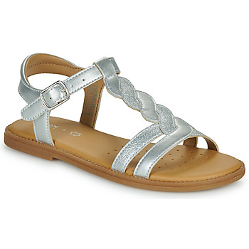 Boty Dívčí Sandály Geox J SANDAL KARLY GIRL Stříbrná       