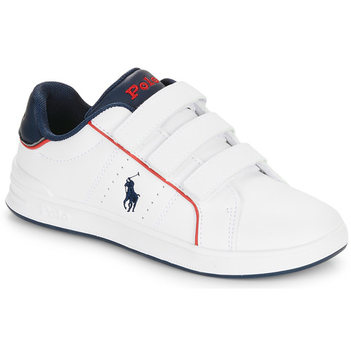 Boty Děti Nízké tenisky Polo Ralph Lauren HERITAGE COURT III EZ Bílá / Tmavě modrá / Červená