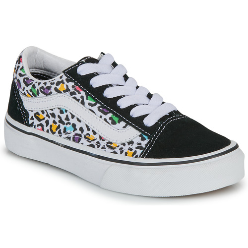 Boty Dívčí Nízké tenisky Vans UY Old Skool ANIMAL POP BLACK/MULTI Černá