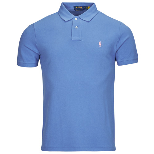 Textil Muži Polo s krátkými rukávy Polo Ralph Lauren POLO COUPE DROITE EN COTON BASIC MESH Modrá