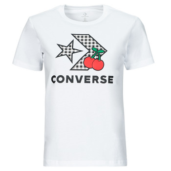 Textil Ženy Trička s krátkým rukávem Converse CHERRY STAR CHEVRON INFILL TEE WHITE Bílá