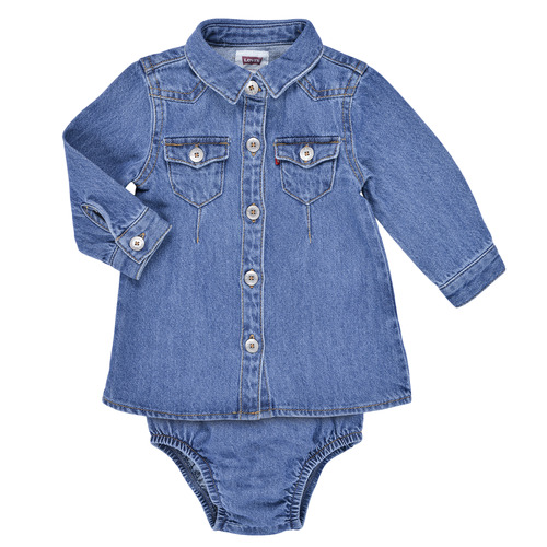 Textil Dívčí Krátké šaty Levi's LVG OUT WEST DENIM DRESS Modrá