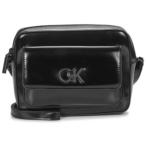 Taška Ženy Kabelky s dlouhým popruhem Calvin Klein Jeans RE-LOCK CAMERA BAG_SHINY Černá