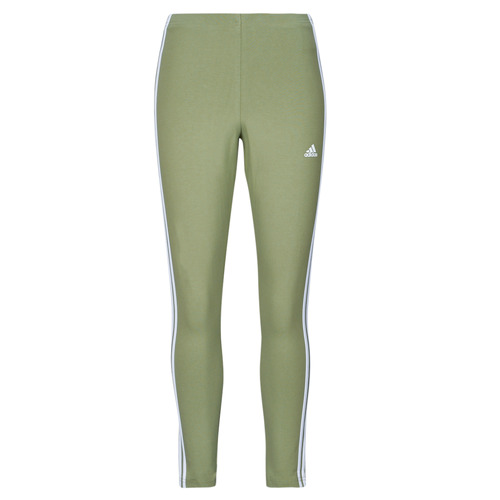 Textil Ženy Legíny Adidas Sportswear Essentials 3-Stripes High-Waisted Single Jersey Leggings Zelená