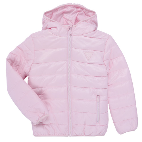 Textil Dívčí Prošívané bundy Guess HOODED LS PADDED PUFFER W ZIP Růžová