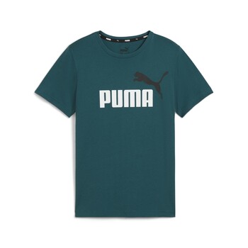 Textil Chlapecké Trička s krátkým rukávem Puma ESS+ 2 COL LOGO TEE Zelená