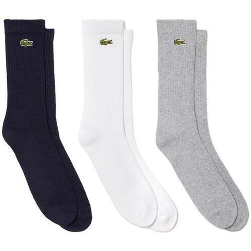 Doplňky  Muži Ponožky Lacoste Sport 3 Pack High Cut Socks Grey/White/Navy           