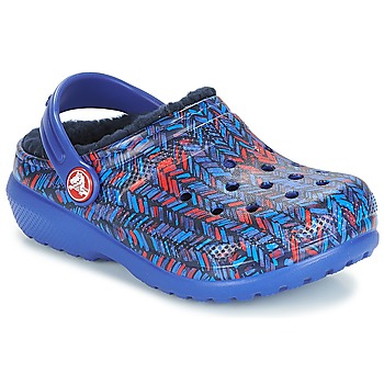 Boty Děti Pantofle Crocs CLASSIC LINED GRAPHIC CLOG K Modrá