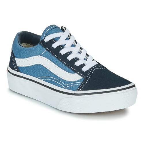 Schuhe Kinder Sneaker Low Vans OLD SKOOL Marine / Weiss