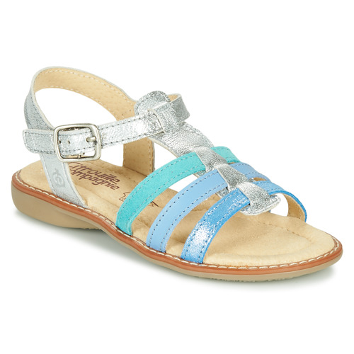 Schuhe Mädchen Sandalen / Sandaletten Citrouille et Compagnie GROUFLA Silbern / Blau / Grün / Wasserfarben