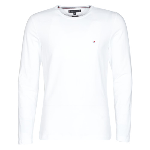 Kleidung Herren Langarmshirts Tommy Hilfiger STRETCH SLIM FIT LONG SLEEVE TEE Weiss