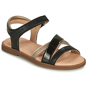 Schuhe Mädchen Sandalen / Sandaletten Geox SANDAL KARLY GIRL Schwarz / Gold