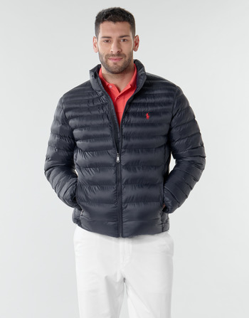 Kleidung Herren Daunenjacken Polo Ralph Lauren BLOUSON DOUDOUNE EARTH POLO EN NYLON RECYCLE ET PRIMALOFT LOGO P Marine