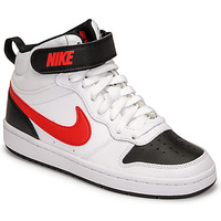 Schuhe Kinder Sneaker High Nike NIKE COURT BOROUGH MID 2 Weiss / Rot / Schwarz