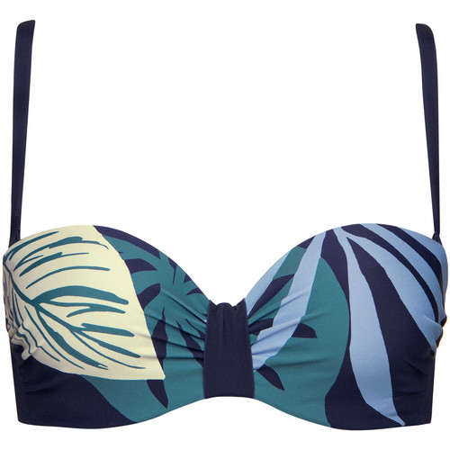 Kleidung Damen Bikini Ober- und Unterteile Lisca Tahiti  vorgeformtes Bandeau-Top Blau