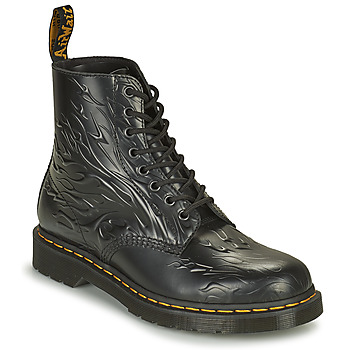 Schuhe Damen Boots Dr. Martens 1460 FLAMES Schwarz