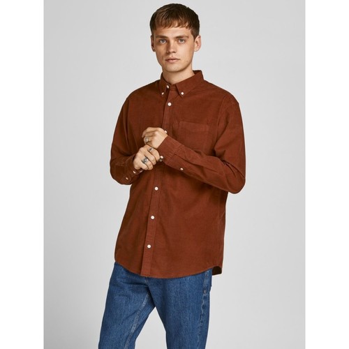 Kleidung Herren Langärmelige Hemden Jack & Jones 12196529 CORD SHIRT-SEQUOIA Braun