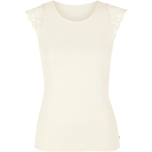 Kleidung Damen Tops / Blusen Lisca Kurzärmeliges Top Retromania  Cheek Weiss