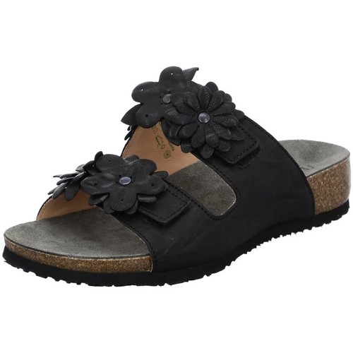 Schuhe Damen Pantoletten / Clogs Think Pantoletten Julia Pantoletten Blüten Klett 567 3-000567-0000 Schwarz