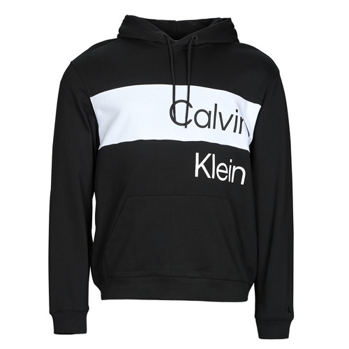 Kleidung Herren Sweatshirts Calvin Klein Jeans INSTITUTIONAL BLOCKING HOODIE Schwarz / Weiss