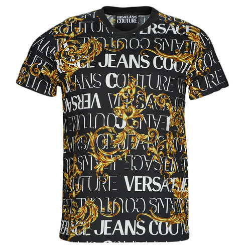 Kleidung Herren T-Shirts Versace Jeans Couture 73GAH6S0-G89 Schwarz / Weiss / Gelb