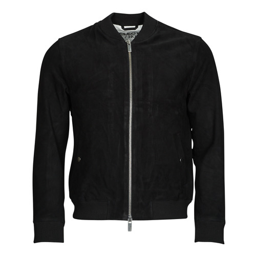 Kleidung Herren Lederjacken / Kunstlederjacken Selected SLHARCHIVE BOMBER SUEDE Schwarz