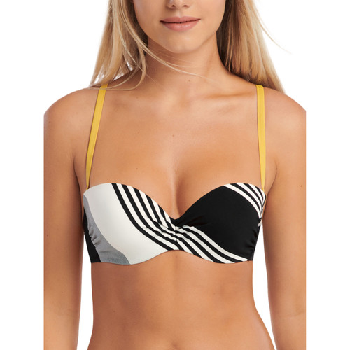 Kleidung Damen Bikini Ober- und Unterteile Lisca Vorgeformtes Bandeau-Badeanzug-Top Quinby Schwarz