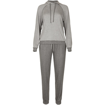 Kleidung Damen Pyjamas/ Nachthemden Lisca Pyjama Hausanzug Hose Top Langarm Kelly Grau