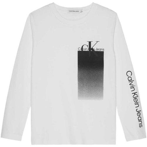 Kleidung Jungen T-Shirts Calvin Klein Jeans  Weiss