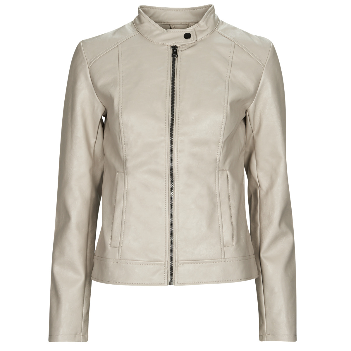 Kleidung Damen Lederjacken / Kunstlederjacken JDY JDYEMILY FAUX LEATHER JACKET Beige