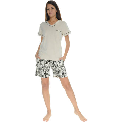 Kleidung Damen Pyjamas/ Nachthemden Pilus ODALIE Weiss