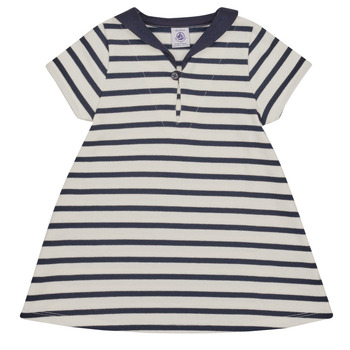 Kleidung Mädchen Kleider & Outfits Petit Bateau FEPIA Weiss / Marine