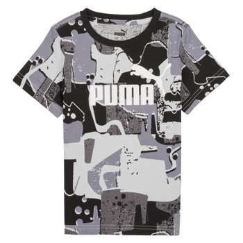 Kleidung Jungen T-Shirts Puma ESS STREET ART AOP Schwarz