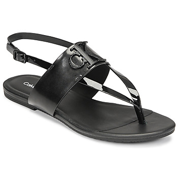 Schuhe Damen Sandalen / Sandaletten Calvin Klein Jeans FLAT SANDAL TOEPOST HW Schwarz