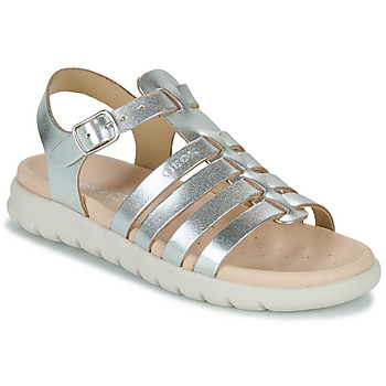 Schuhe Mädchen Sandalen / Sandaletten Geox J SANDAL SOLEIMA GIR Silbern