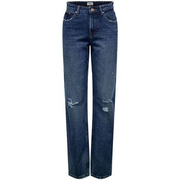 Kleidung Damen Jeans Only 15255956 ONLDAD L.32-DARK BLUE DENIM Blau