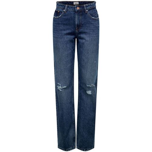 Kleidung Damen Jeans Only 15255956 ONLDAD L.34-DARK BLUE DENIM Blau