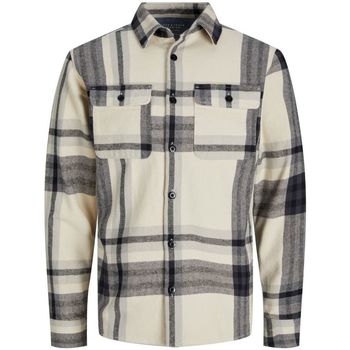 Kleidung Herren Langärmelige Hemden Jack & Jones 12216639 JPRBLUDARREN-FOG Weiss