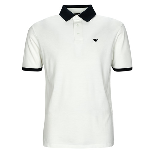 Kleidung Herren Polohemden Emporio Armani 3R1F70 Weiss / Marine