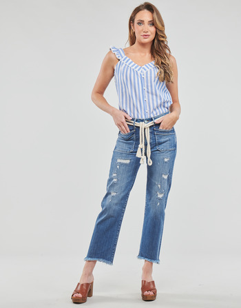 Kleidung Damen Straight Leg Jeans Le Temps des Cerises PRICILIA Blau