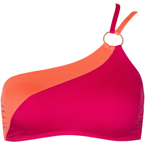 Kleidung Damen Bikini Ober- und Unterteile Lisca Asymmetrisches Bademode-Top ohne Bügel Laos  Cheek Rosa