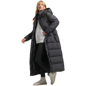 Kleidung Damen Daunenjacken Superdry Doudoune longue femme  Ripstop Schwarz