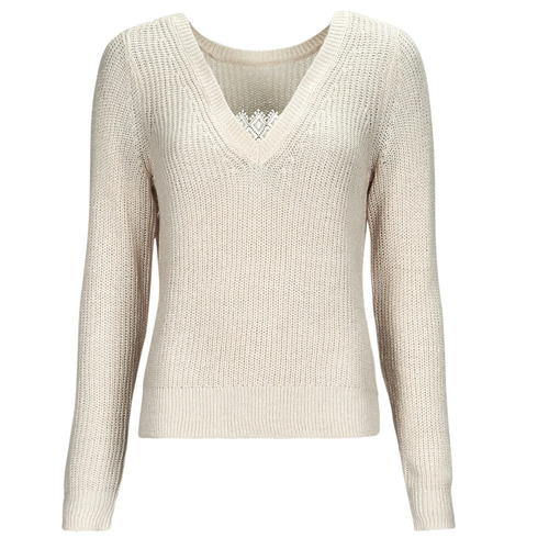 Kleidung Damen Pullover Vila VIDEBRA REV L/S V-NECK KNIT TOP Beige