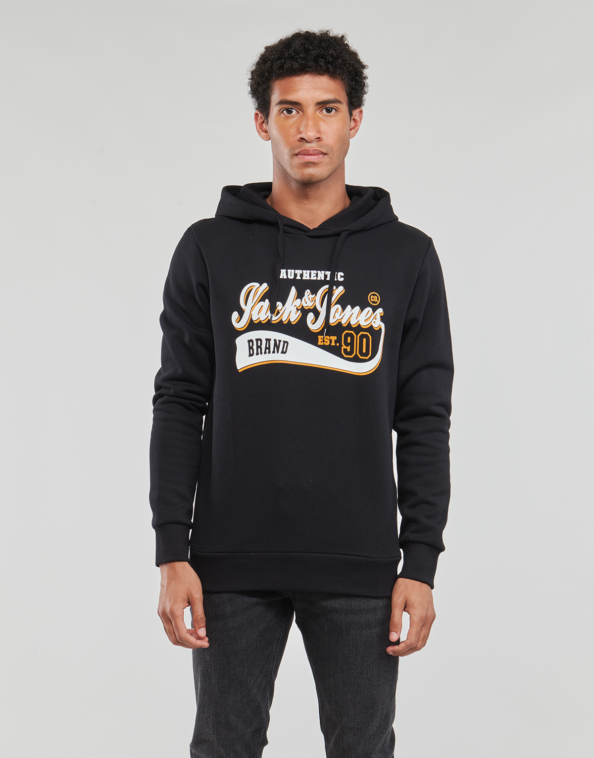 Kleidung Herren Sweatshirts Jack & Jones JJELOGO SWEAT HOOD 2 COL 23/24 Schwarz