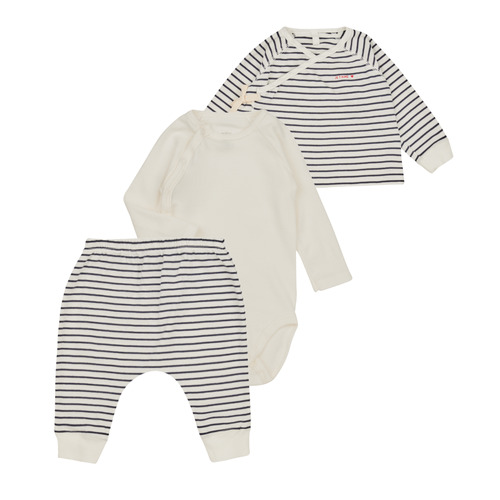 Kleidung Kinder Pyjamas/ Nachthemden Petit Bateau LALLO Marine / Weiss