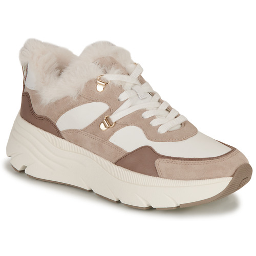 Schuhe Damen Sneaker High Geox D DIAMANTA Beige / Weiss