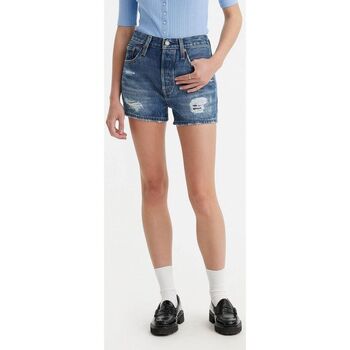 Kleidung Damen Shorts / Bermudas Levi's 56327 0312 - 501 SHORT-DARK INDIGO DESTRUCTED Blau