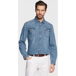 Kleidung Herren Langärmelige Hemden Guess M3GH02 D14LC-PAL1 Blau